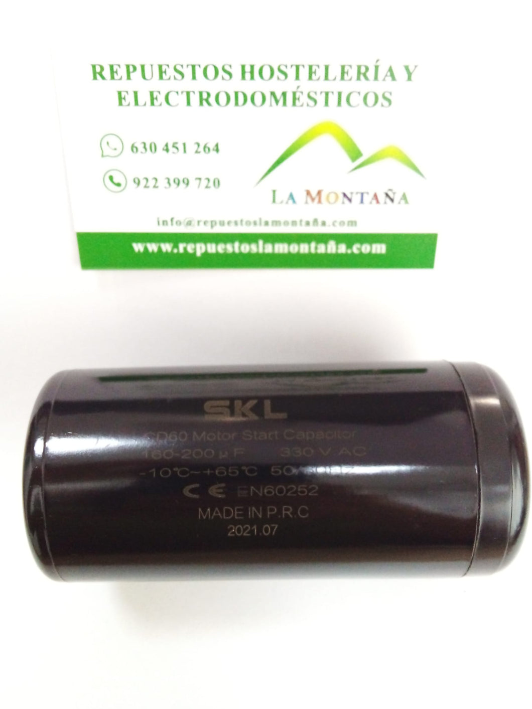 CONDENSADOR ARRANQUE 160-200µF 330V Ø46x85mm